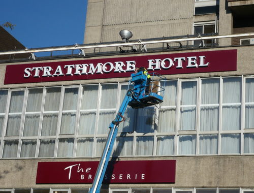 High Level signs being fitted