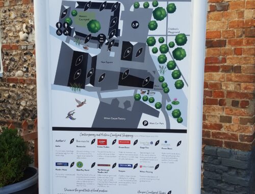 Printed location map at Retail park